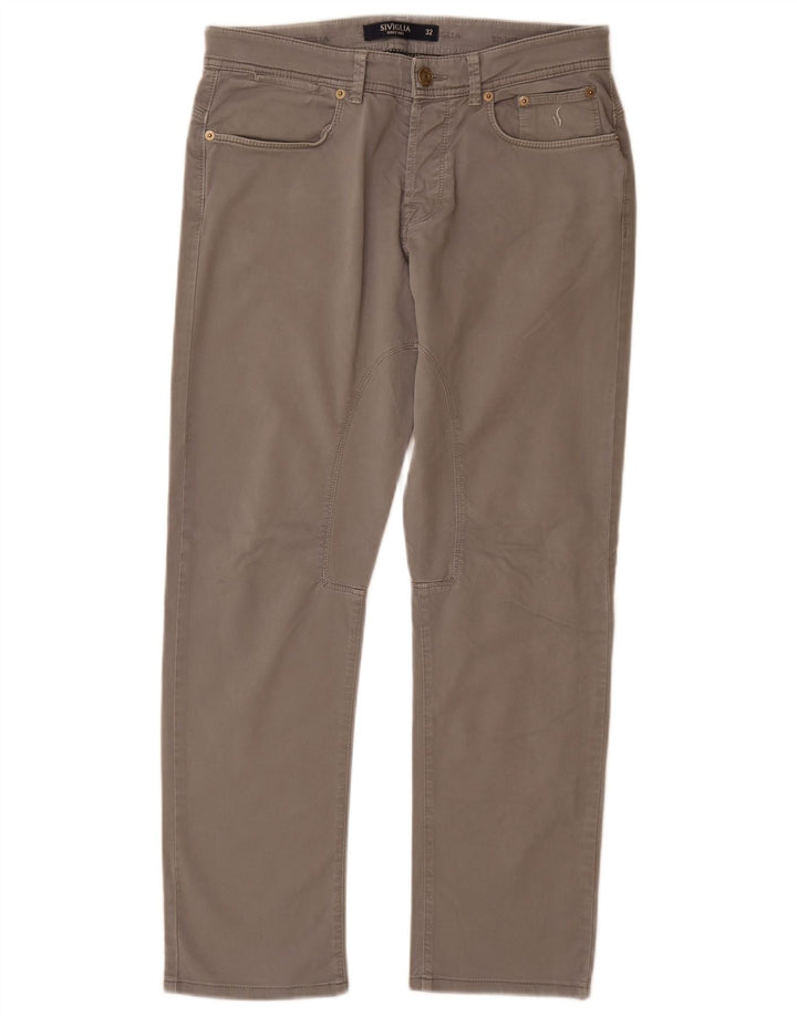SIVIGLIA Womens Straight Jeans W32 L30 Grey Cotton
