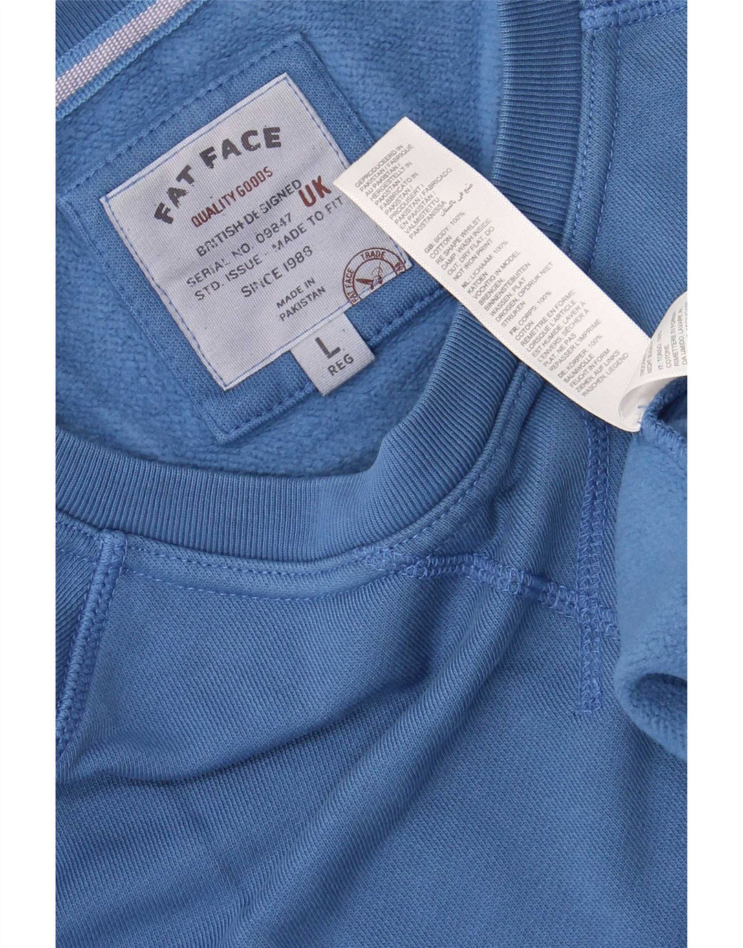 Fat Face Mens Regular Fit Top Long Sleeve Large Blue Cotton