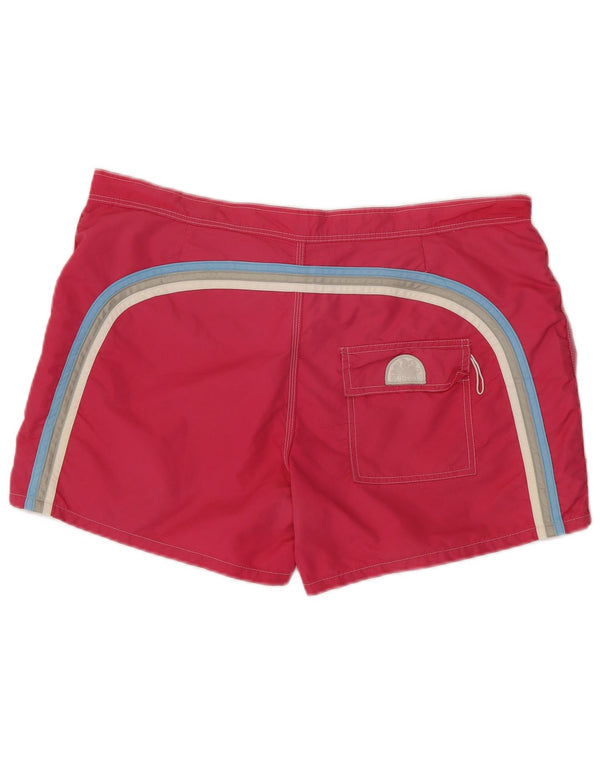 SUNDEK Mens Swimming Shorts XL Pink Striped Nylon