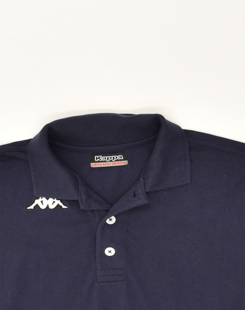 KAPPA Boys Polo Shirt 13-14 Years Navy Blue Cotton | Vintage Kappa | Thrift | Second-Hand Kappa | Used Clothing | Messina Hembry 