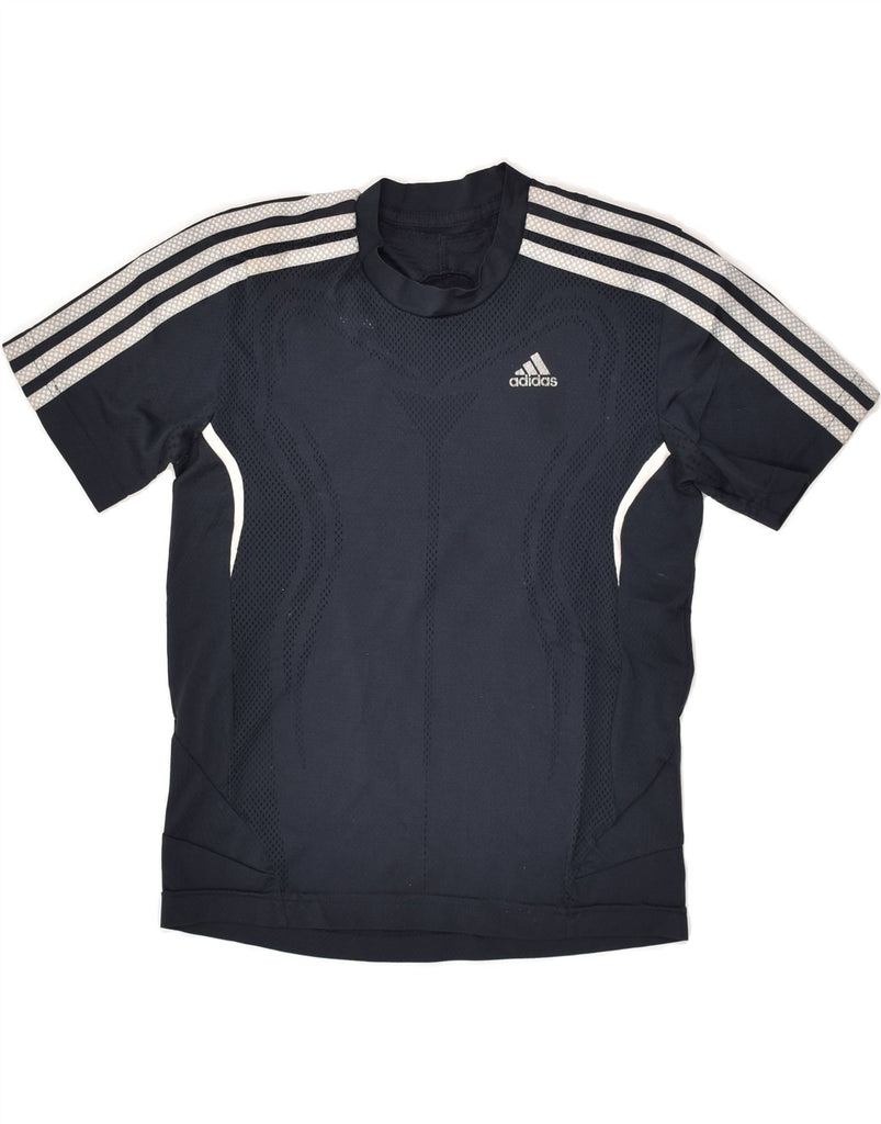 ADIDAS Boys Jersey Top 12-13 Years Navy Blue Polyester | Vintage Adidas | Thrift | Second-Hand Adidas | Used Clothing | Messina Hembry 