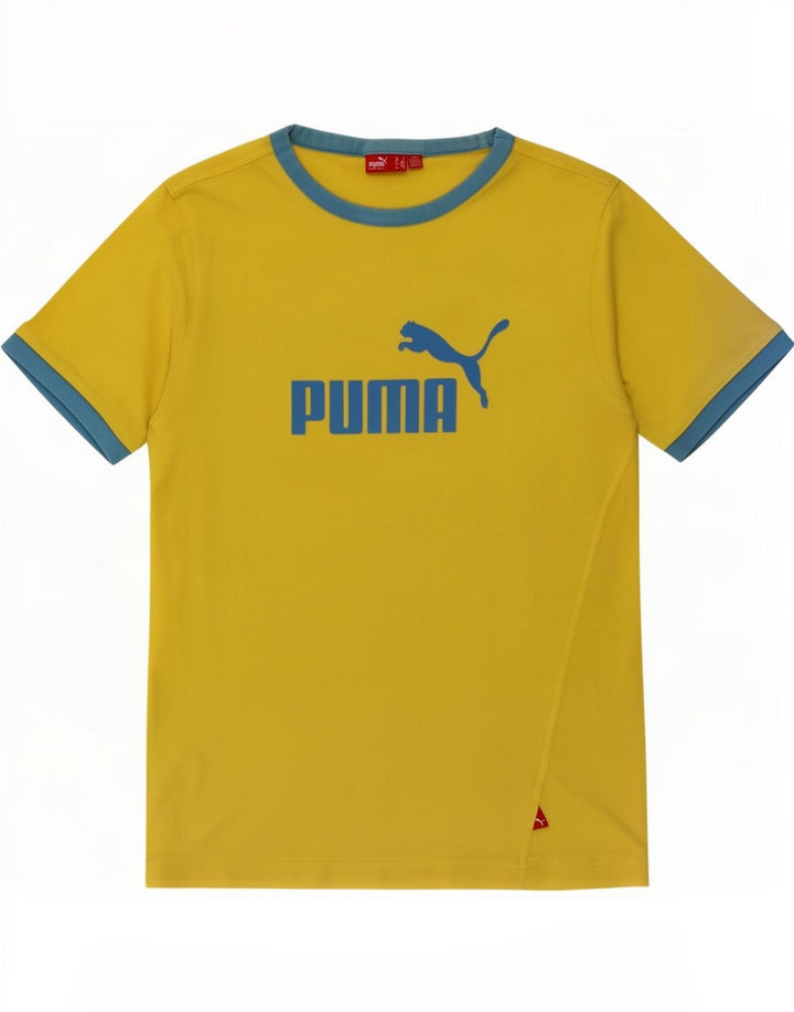 Puma Mens Graphic T-Shirt Top Small Yellow