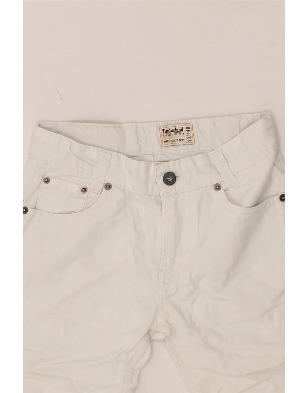 TIMBERLAND Boys Bermuda Shorts 9-10 Years W26 White Cotton Vintage Timberland and Second-Hand Timberland from Messina Hembry 