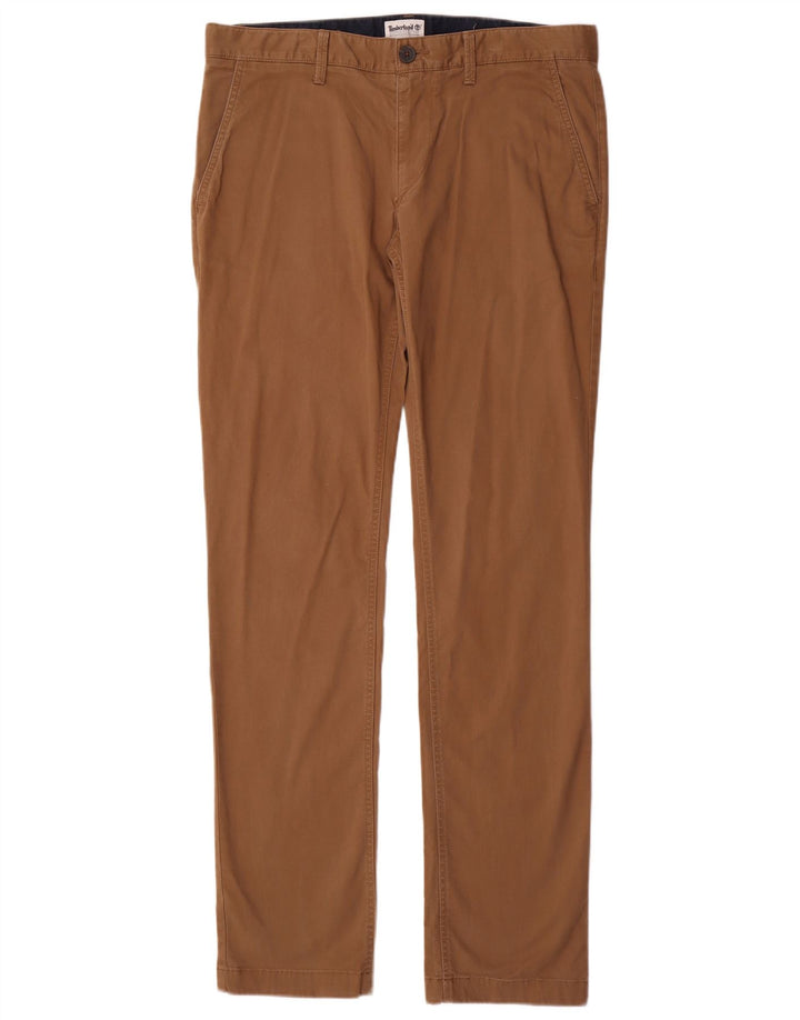 Timberland Mens Slim Chino Trousers W34 L34 Brown