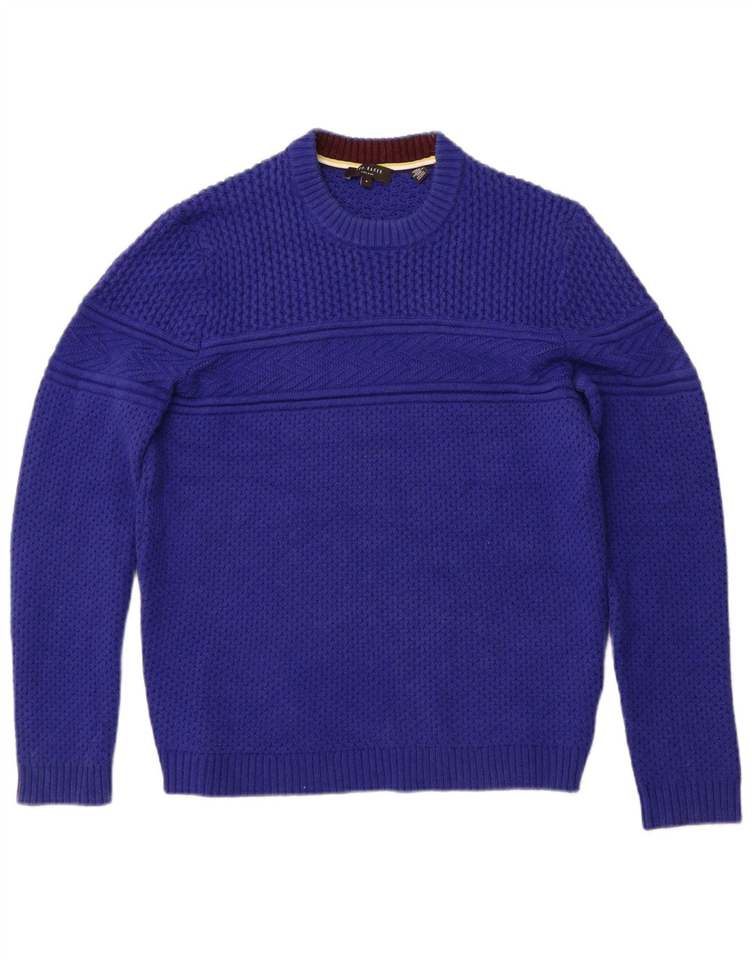 TED BAKER Mens Crew Neck Jumper Sweater Size 3 Medium Blue Cotton