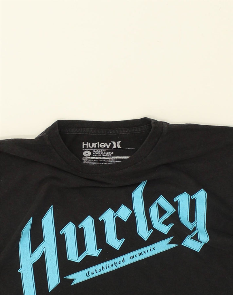 HURLEY Mens Classic Fit Graphic T-Shirt Top Medium Black Cotton | Vintage Hurley | Thrift | Second-Hand Hurley | Used Clothing | Messina Hembry 