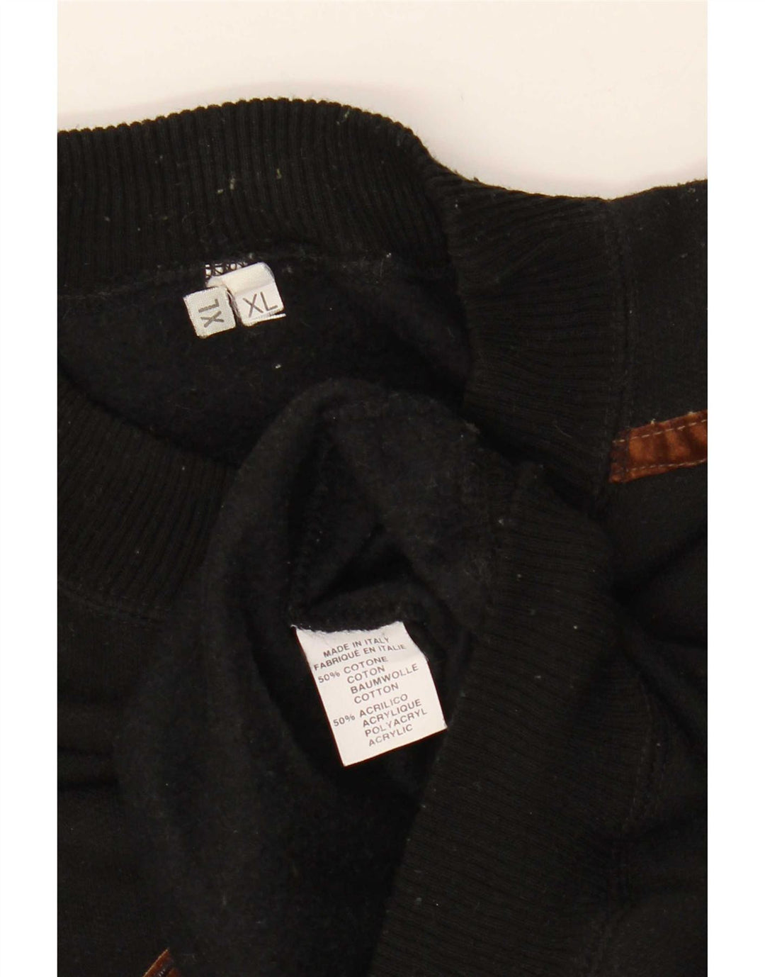 Vintage Mens Graphic Sweatshirt Jumper XL Black Cotton