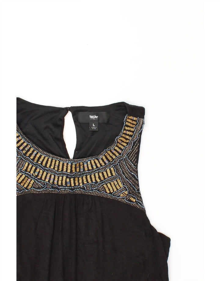 MOSSIMO Womens Sleeveless Bodycon Dress UK 14 Large Black Rayon Vintage Mossimo and Second-Hand Mossimo from Messina Hembry 