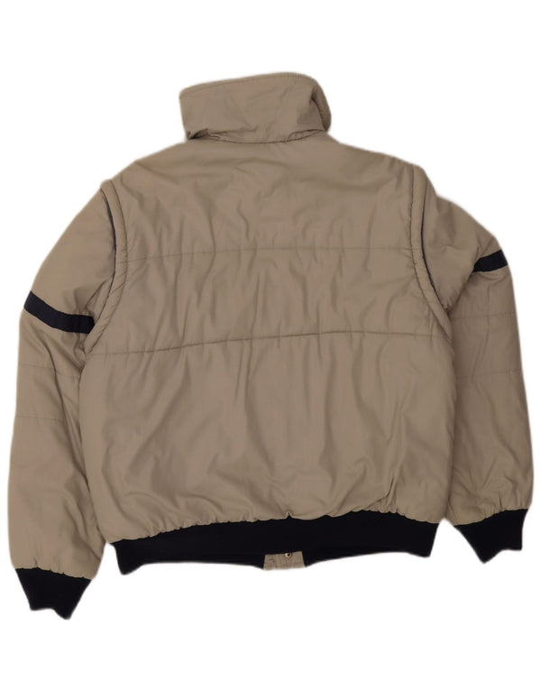 Vintage Mens Utility Jacket UK 38 Medium Grey Colourblock Polyester