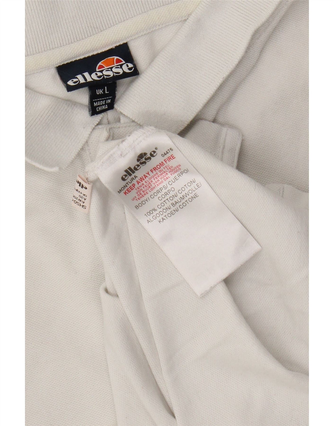 Ellesse Boys Polo Shirt 15-16 Years Large White Cotton