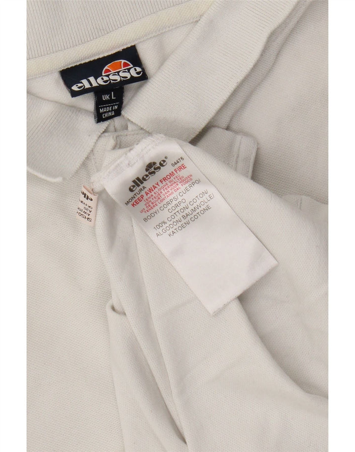 Ellesse Boys Polo Shirt 15-16 Years Large White Cotton