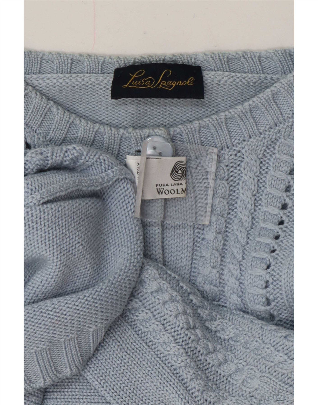 Luisa Spagnoli Womens Cardigan Sweater UK 16 Large Blue Wool