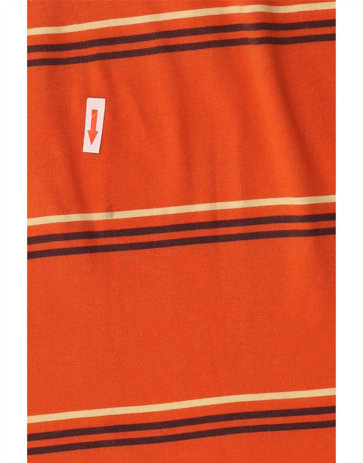 Lotto Mens Polo Shirt Large Orange Striped