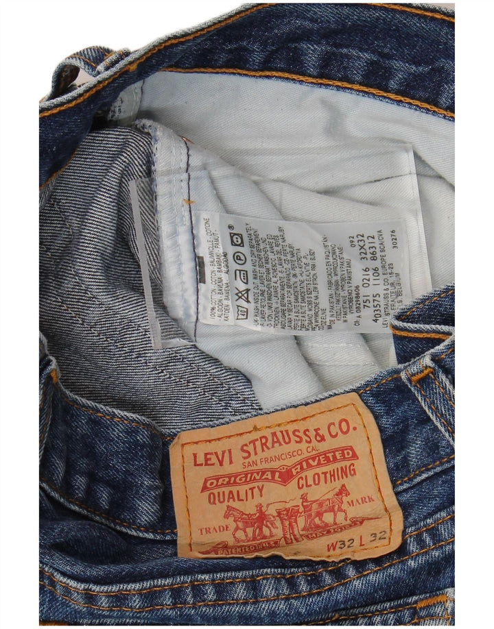 Levi's Mens Straight Jeans W32 L27 Blue Cotton