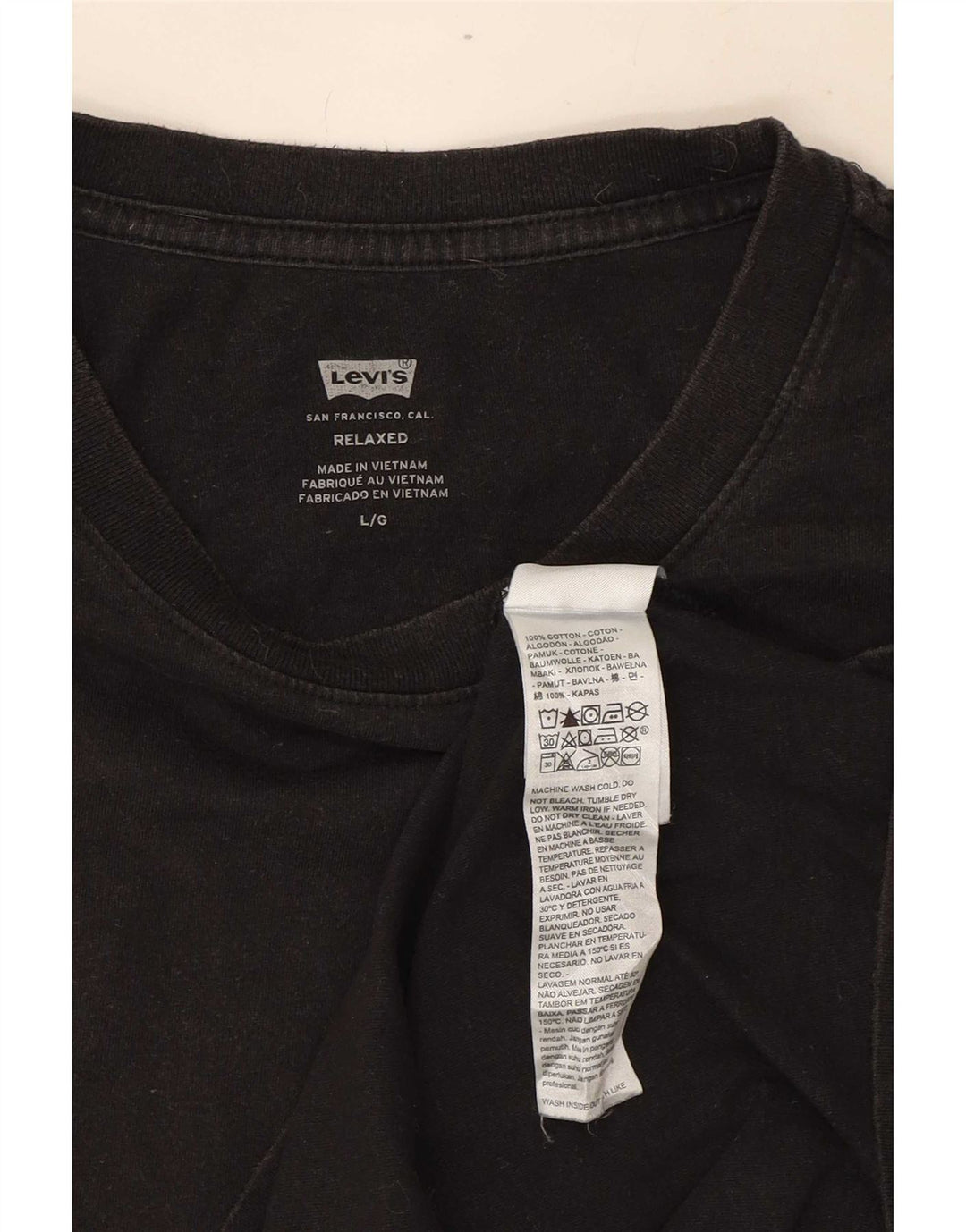 Levi's Mens Relaxed Fit Graphic T-Shirt Top Large Black Cotton