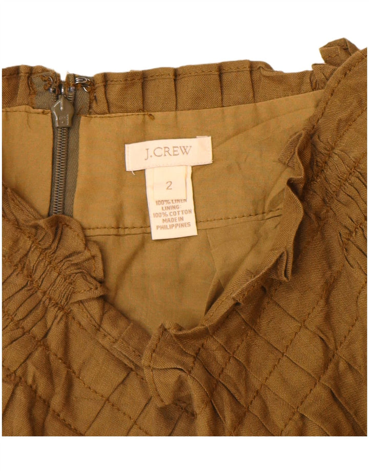 J. Crew Womens Flared Skirt US 2 XS W26  Khaki Linen