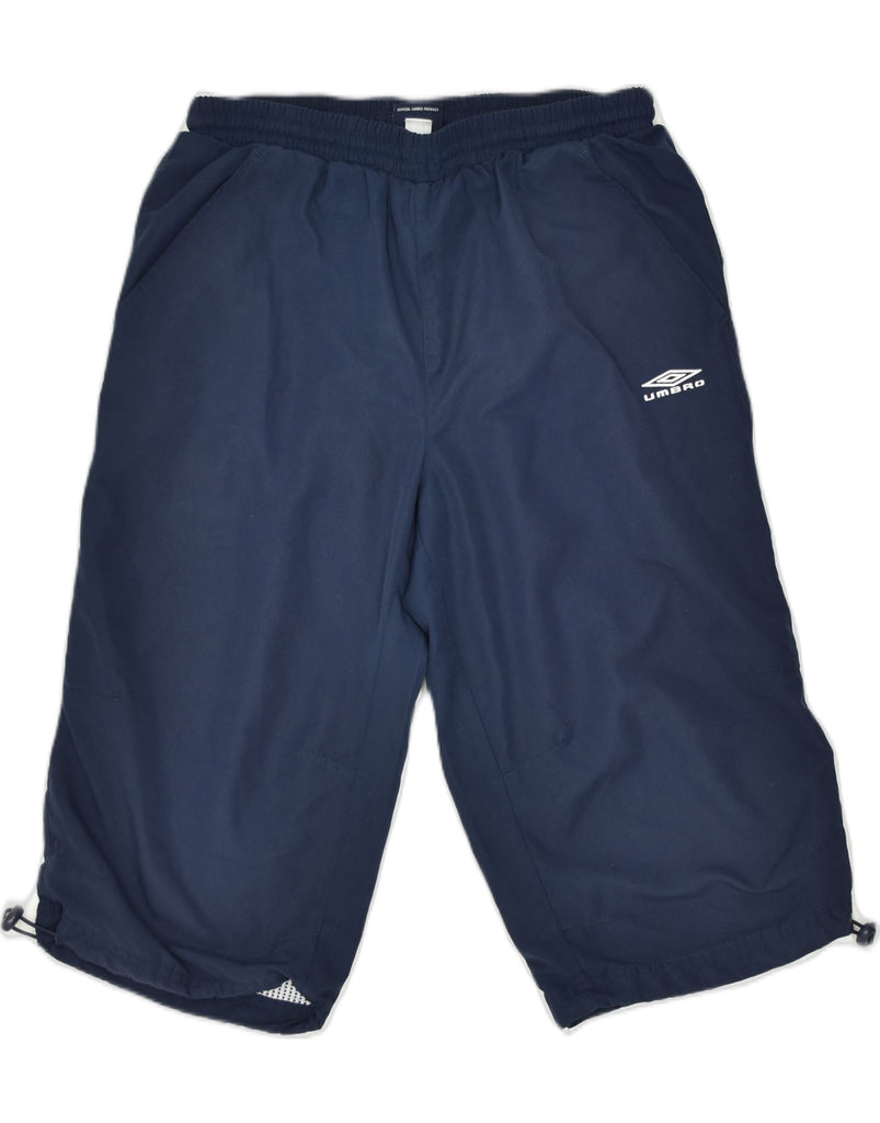 UMBRO Mens Bermuda Sport Shorts Small Navy Blue Polyester | Vintage | Thrift | Second-Hand | Used Clothing | Messina Hembry 