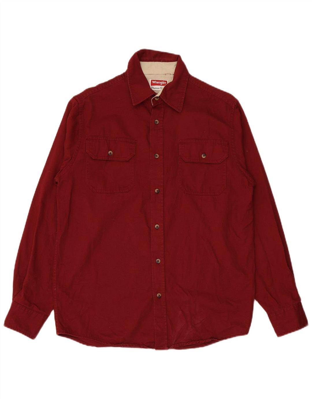 WRANGLER Mens Shirt Small Burgundy Cotton