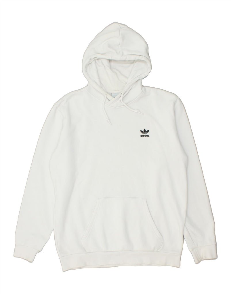 ADIDAS Mens Hoodie Jumper Medium White Cotton Vintage Adidas and Second-Hand Adidas from Messina Hembry 