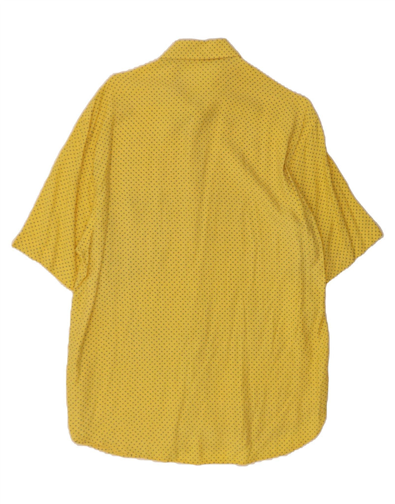 CRIVER Mens Short Sleeve Shirt Medium Yellow Geometric Vintage Criver and Second-Hand Criver from Messina Hembry 
