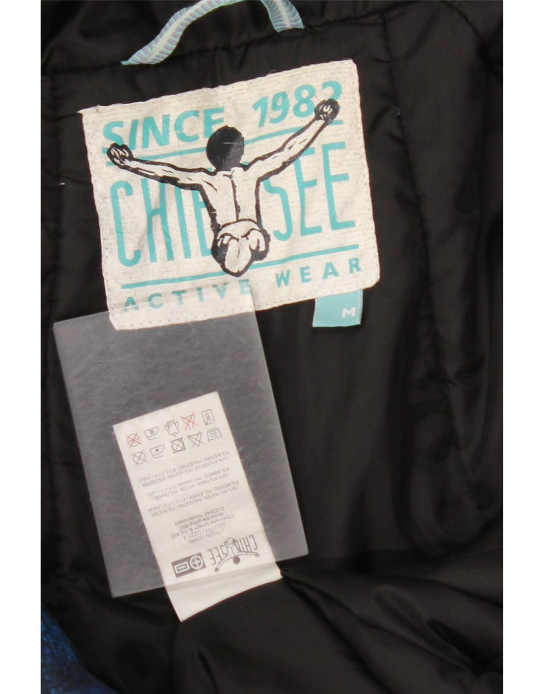 CHIEMSEE Mens Hooded Windbreaker Jacket UK 38 Medium Blue Tie Dye