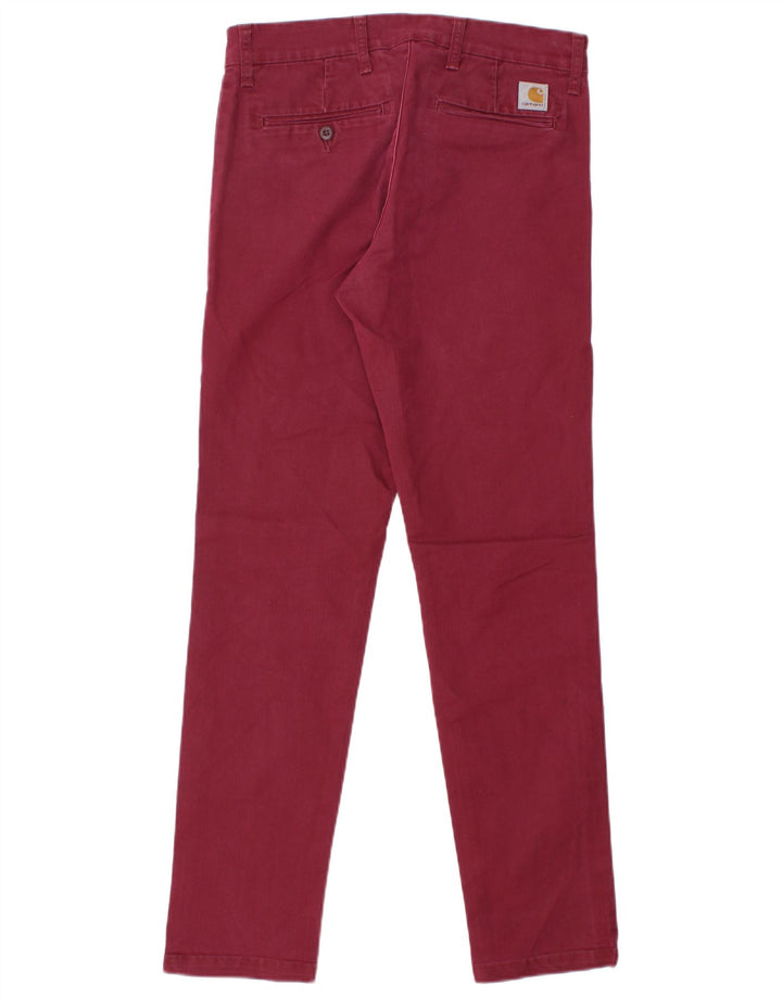 CARHARTT Womens Slim Chino Trousers W31 L30 Burgundy Cotton