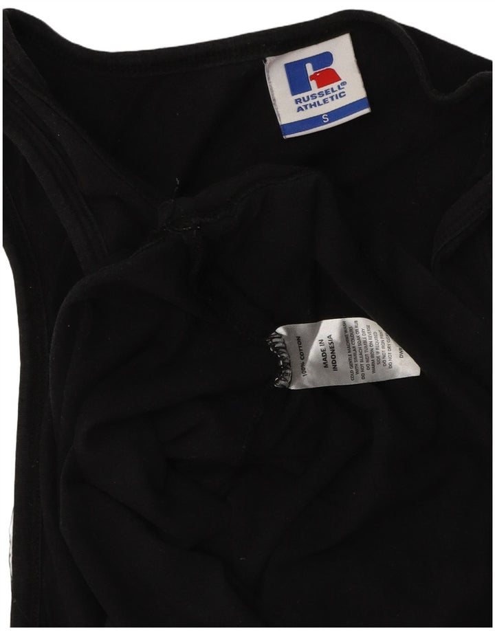 RUSSELL ATHLETIC Mens Graphic Vest Top Small Black Cotton