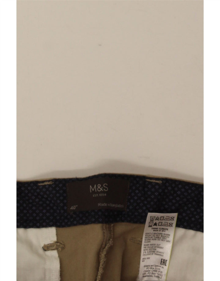 MARKS & SPENCER Mens Chino Shorts W40 XL Beige Cotton