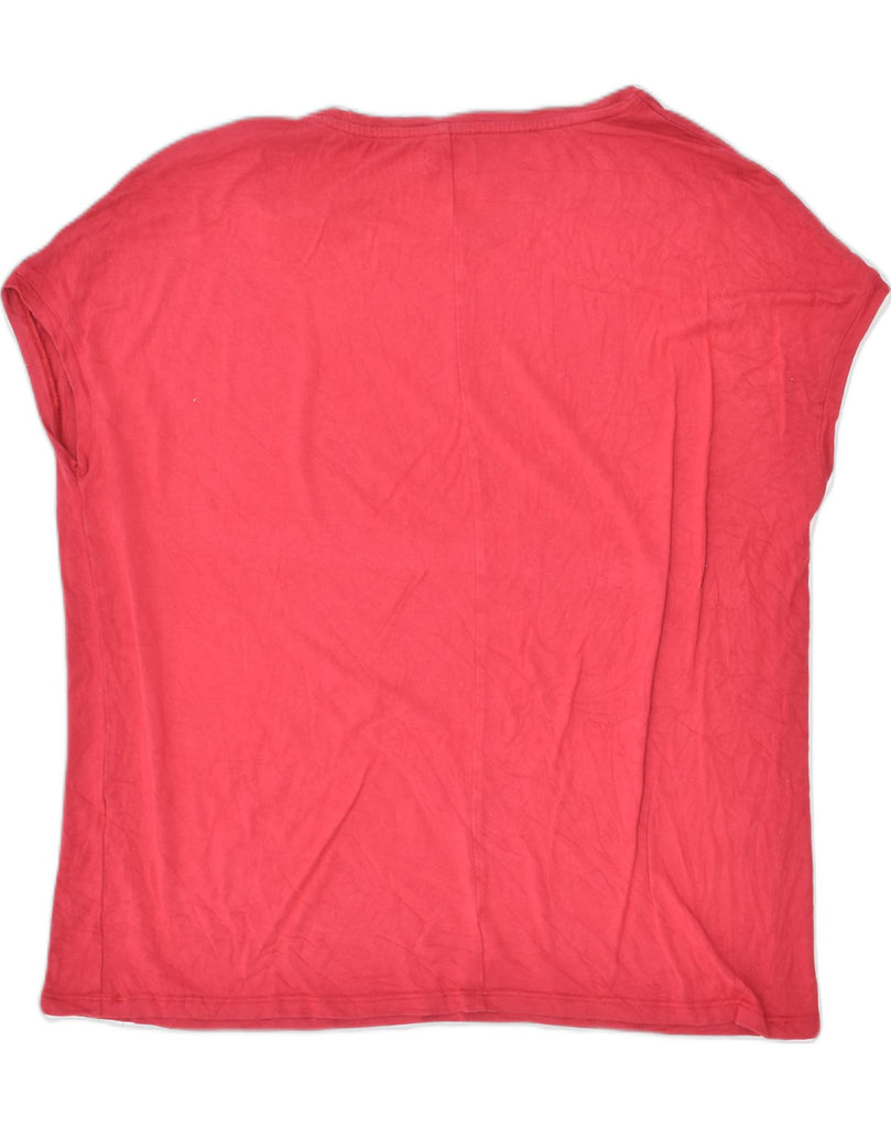 DAKS Womens T-Shirt Top UK 18 XL Red Cotton | Vintage DAKS | Thrift | Second-Hand DAKS | Used Clothing | Messina Hembry 