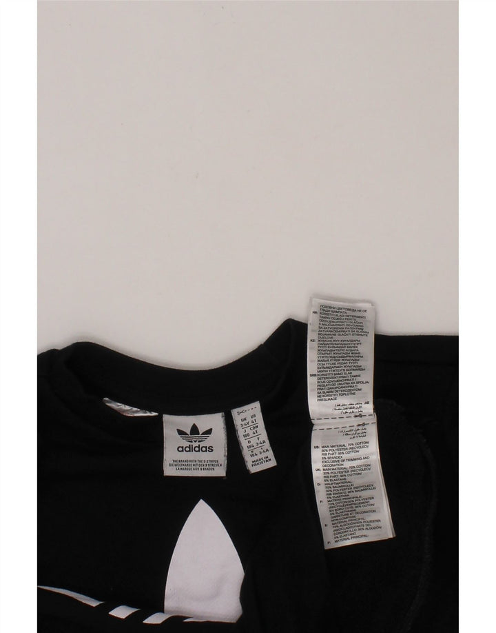 ADIDAS Boys Graphic Sweatshirt Jumper 3-4 Years Black Cotton Vintage Adidas and Second-Hand Adidas from Messina Hembry 