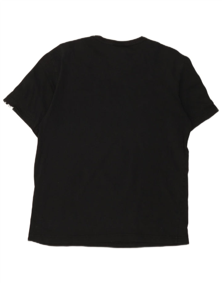 Champion Mens Graphic T-Shirt Top Large Black Cotton