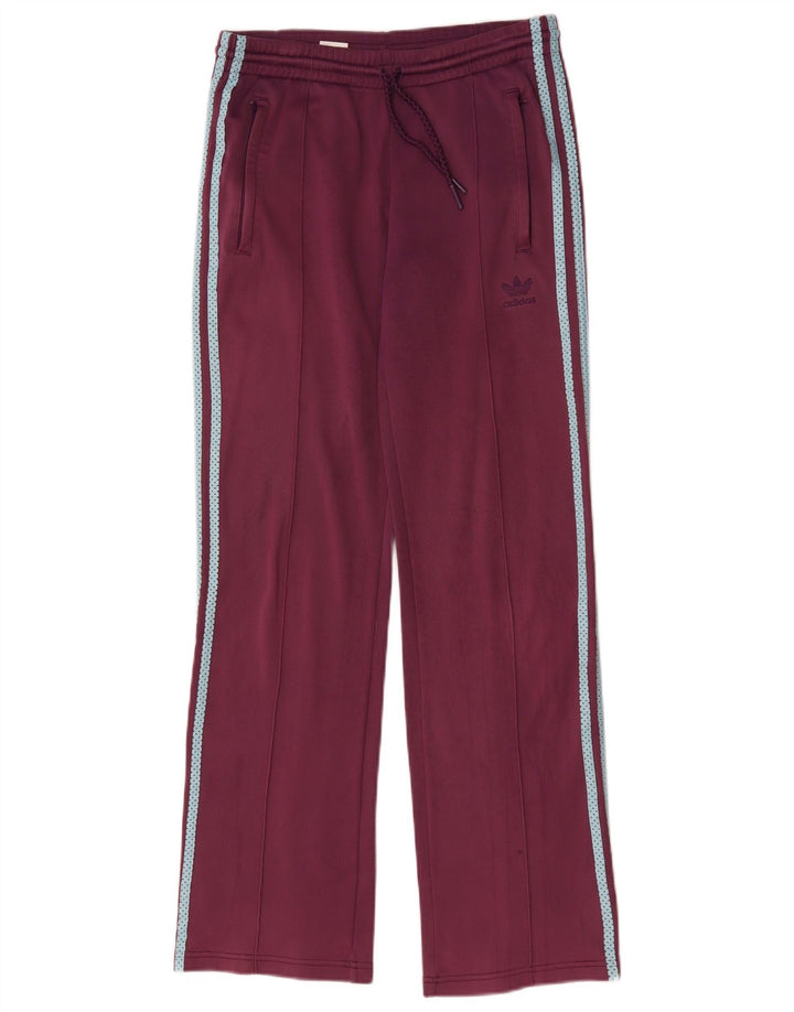 Adidas Womens Tracksuit Trousers UK 14 Medium Burgundy Polyester