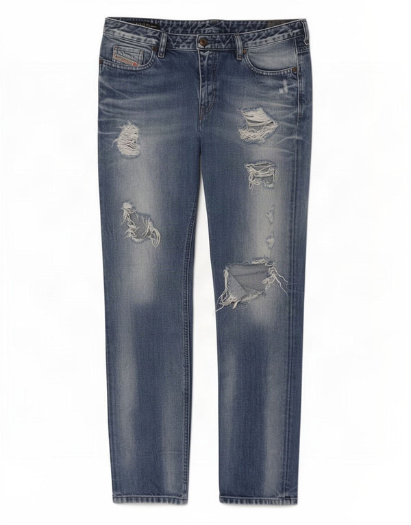 Diesel Womens Distressed Slim Jeans W30 L29 Blue Cotton