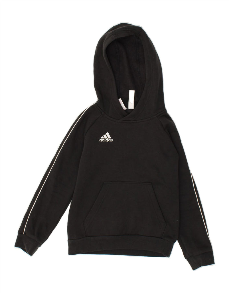 ADIDAS Boys Hoodie Jumper 7-8 Years Black Cotton | Vintage Adidas | Thrift | Second-Hand Adidas | Used Clothing | Messina Hembry 