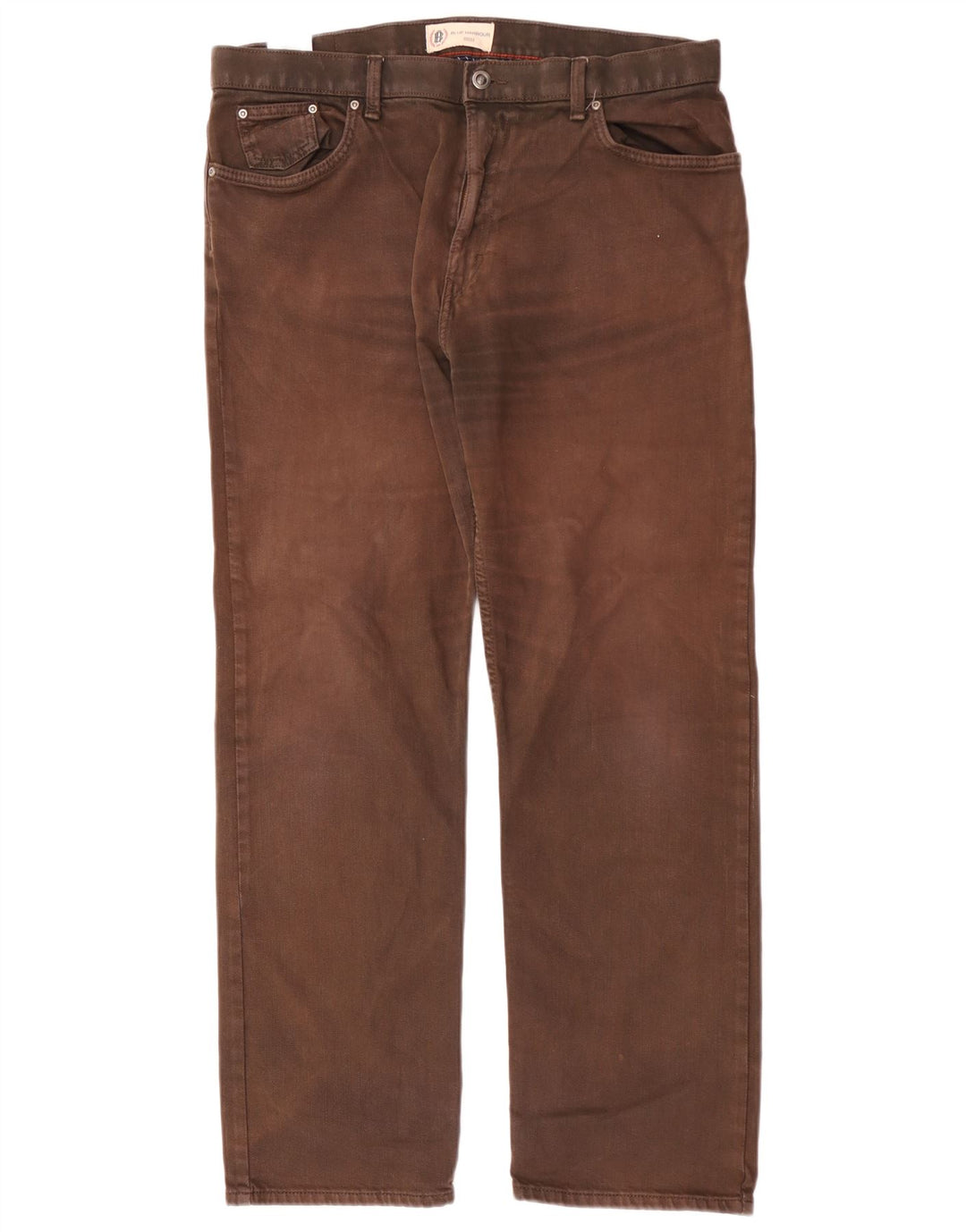 Marks & Spencer Mens Blue Harbour Straight Jeans W36 L31 Brown Cotton