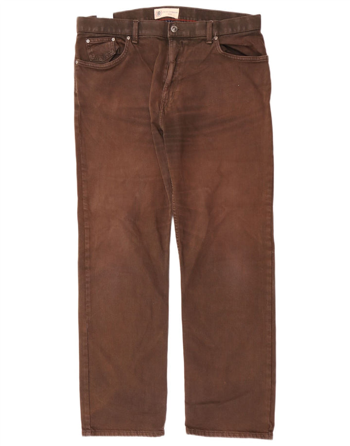 Marks & Spencer Mens Blue Harbour Straight Jeans W36 L31 Brown Cotton