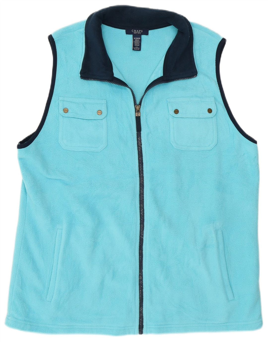 Chaps Womens Fleece Gilet UK 18 XL Blue Polyester
