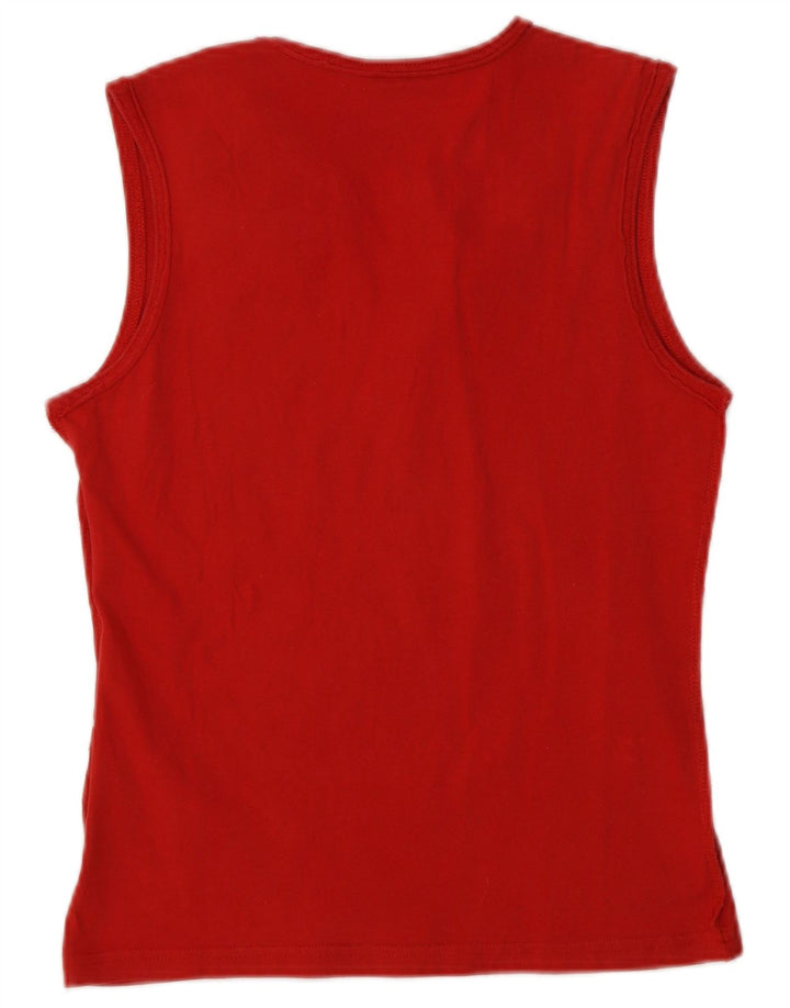 Puma Womens Graphic Vest Top UK 10 Small Red Cotton