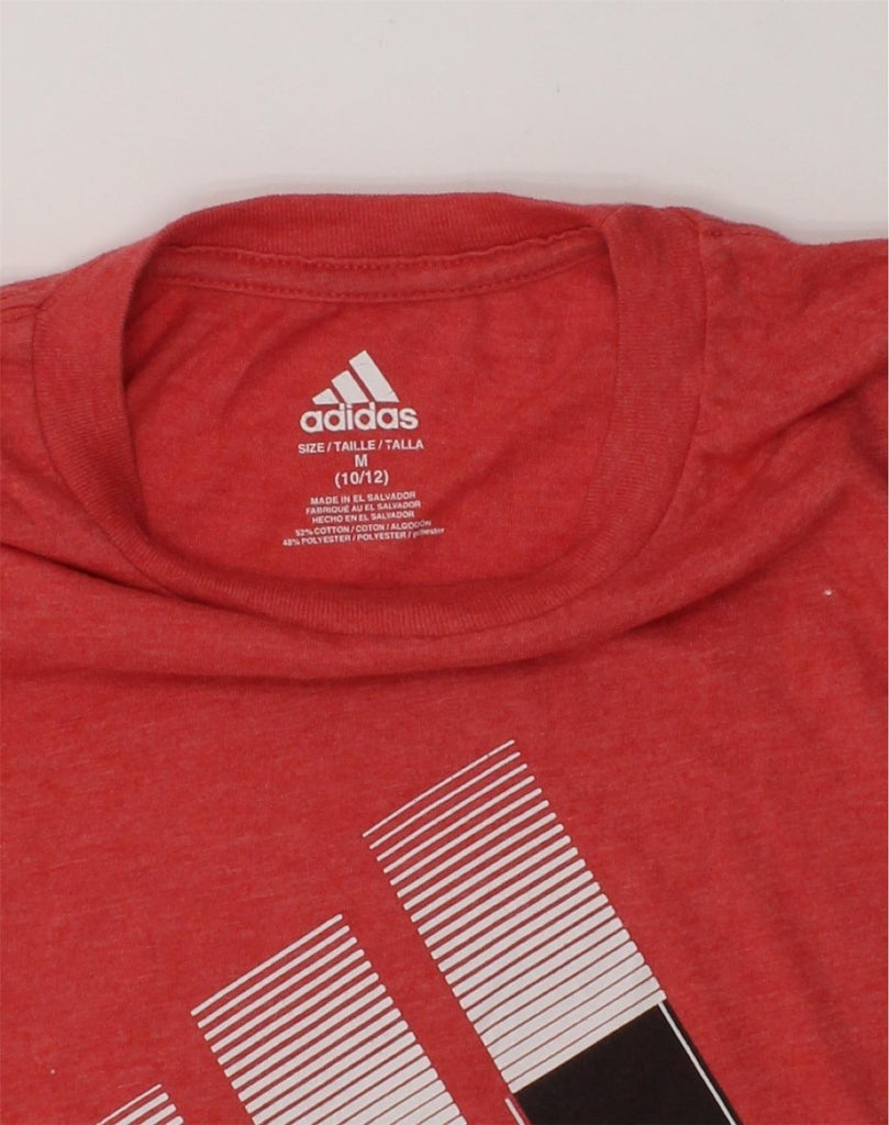 ADIDAS Boys Graphic T-Shirt Top 10-11 Years Medium Red Cotton | Vintage Adidas | Thrift | Second-Hand Adidas | Used Clothing | Messina Hembry 