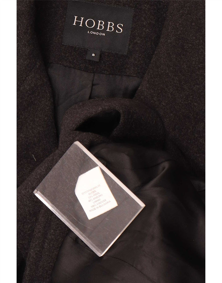 Hobbs Womens Double Breasted Coat UK 8 Small Grey Wool