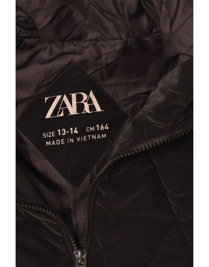 Zara Girls Hooded Padded Jacket 13-14 Years Black