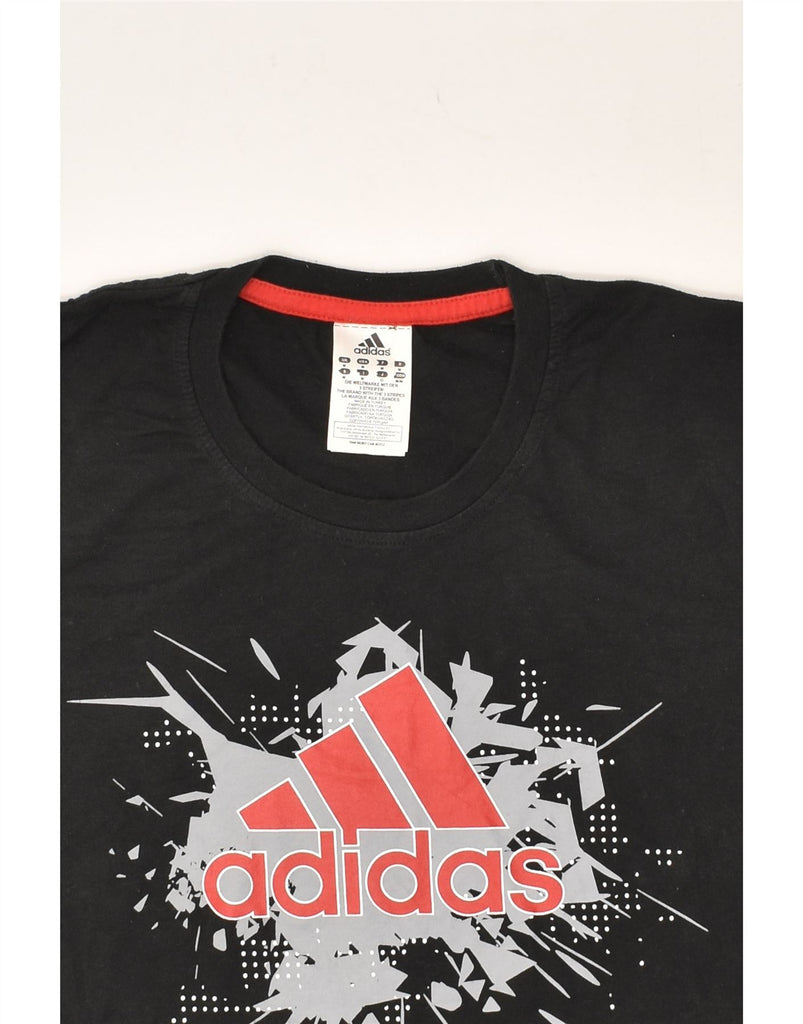 ADIDAS Mens Graphic T-Shirt Top Medium Black Cotton | Vintage Adidas | Thrift | Second-Hand Adidas | Used Clothing | Messina Hembry 