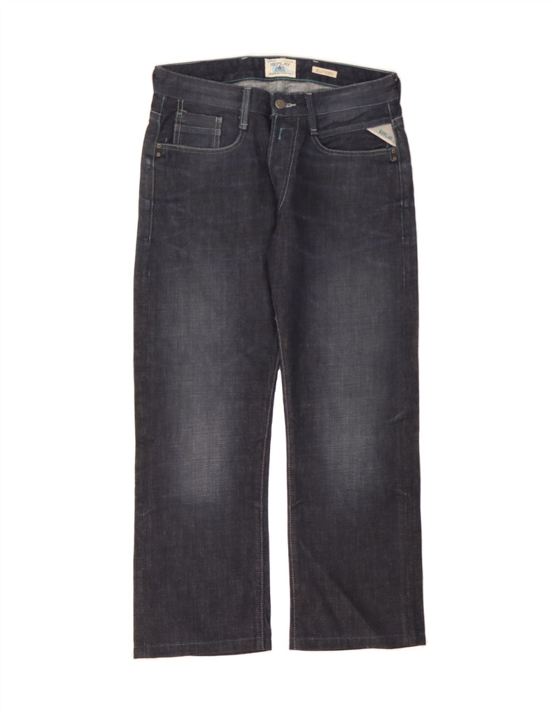 REPLAY Mens Billstrong Straight Jeans W31 L28 Navy Blue Cotton Vintage Replay and Second-Hand Replay from Messina Hembry 