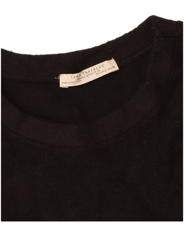 Zara Womens Oversized Sweatshirt Jumper UK 10 Small Black Polka Dot