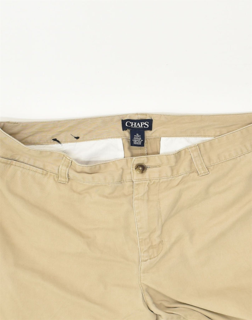 CHAPS Boys Husky Straight Chino Trousers 15-16 Years W31 L28 Beige Cotton | Vintage Chaps | Thrift | Second-Hand Chaps | Used Clothing | Messina Hembry 