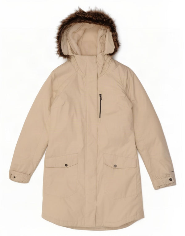 Columbia Womens Hooded Oversized Padded Coat UK 10 Small Off White