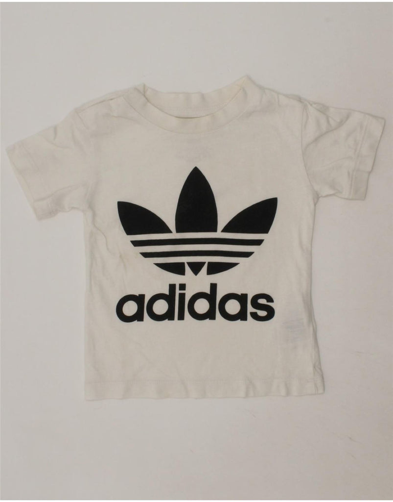 ADIDAS Baby Girls Graphic T-Shirt Top 12-18 Months White Cotton Vintage Adidas and Second-Hand Adidas from Messina Hembry 