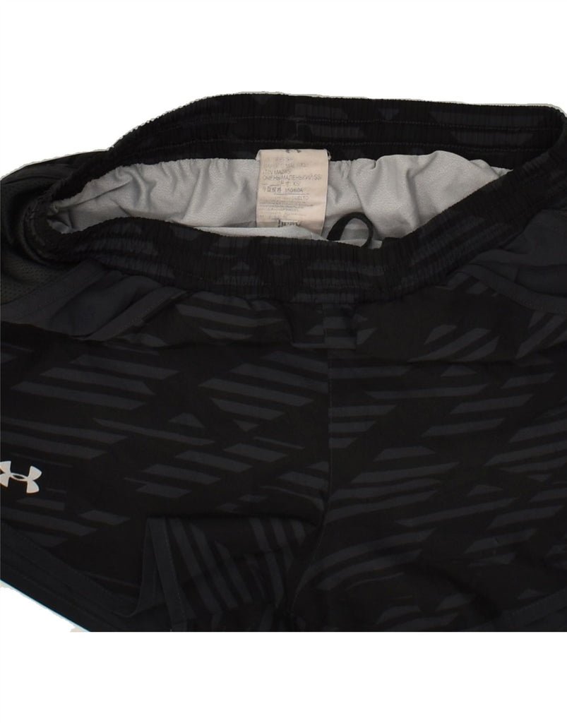 UNDER ARMOUR Mens Sport Shorts XS Black Geometric Polyester | Vintage Under Armour | Thrift | Second-Hand Under Armour | Used Clothing | Messina Hembry 