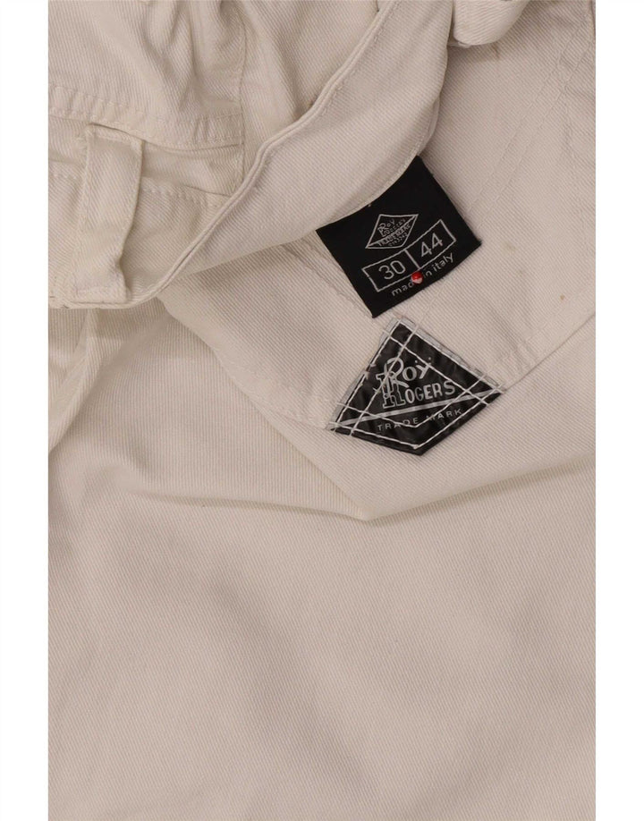 Roy Rogers Womens Denim Shorts IT 44 Medium W30 White Cotton