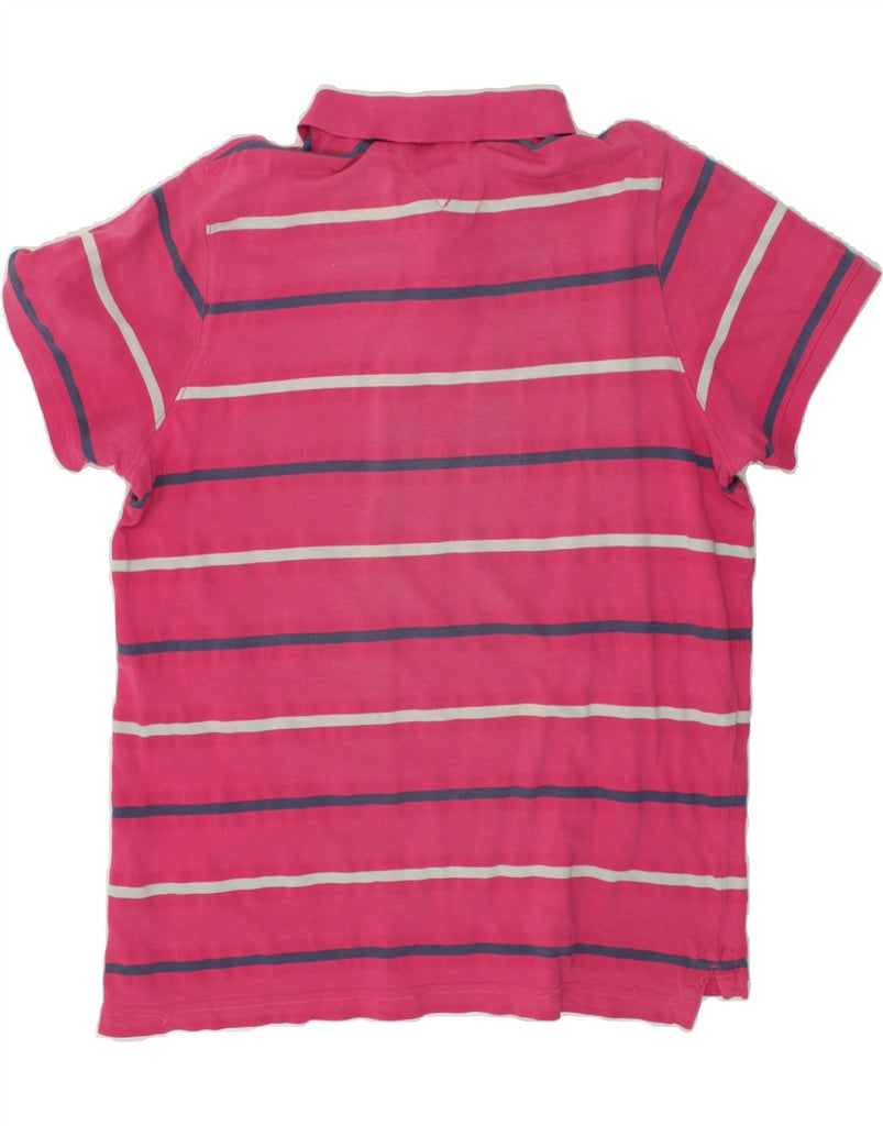 TOMMY HILFIGER Mens Polo Shirt 2XL Pink Striped Cotton | Vintage Tommy Hilfiger | Thrift | Second-Hand Tommy Hilfiger | Used Clothing | Messina Hembry 